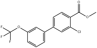 [1,1'-Biphenyl]-4-carboxylic acid, 3-chloro-3'-(trifluoromethoxy)-, methyl ester Structure