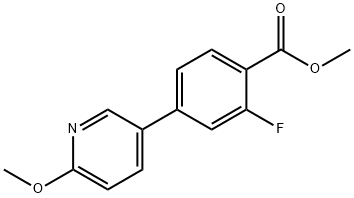 Benzoic acid, 2-fluoro-4-(6-methoxy-3-pyridinyl)-, methyl ester Structure