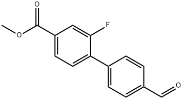 [1,1'-Biphenyl]-4-carboxylic acid, 2-fluoro-4'-formyl-, methyl ester Structure