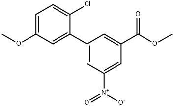 [1,1'-Biphenyl]-3-carboxylic acid, 2'-chloro-5'-methoxy-5-nitro-, methyl ester Structure