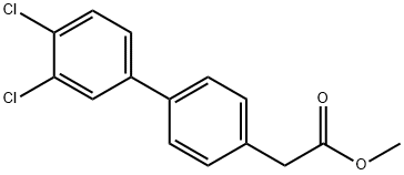 [1,1'-Biphenyl]-4-acetic acid, 3',4'-dichloro-, methyl ester Structure