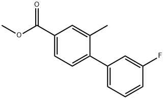 [1,1'-Biphenyl]-4-carboxylic acid, 3'-fluoro-2-methyl-, methyl ester Structure