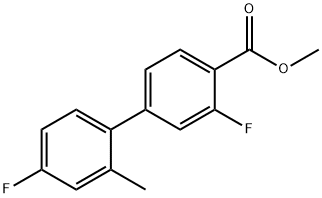 [1,1'-Biphenyl]-4-carboxylic acid, 3,4'-difluoro-2'-methyl-, methyl ester Structure