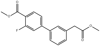 [1,1'-Biphenyl]-3-acetic acid, 3'-fluoro-4'-(methoxycarbonyl)-, methyl ester Structure