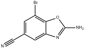 5-Benzoxazolecarbonitrile, 2-amino-7-bromo- Structure