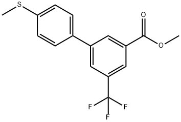 [1,1'-Biphenyl]-3-carboxylic acid, 4'-(methylthio)-5-(trifluoromethyl)-, methyl ester Structure