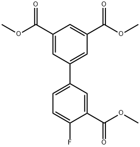 [1,1'-Biphenyl]-3,3',5-tricarboxylic acid, 4'-fluoro-, 3,3',5-trimethyl ester Structure