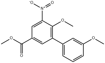 [1,1'-Biphenyl]-3-carboxylic acid, 3',6-dimethoxy-5-nitro-, methyl ester Structure