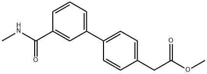 [1,1'-Biphenyl]-4-acetic acid, 3'-[(methylamino)carbonyl]-, methyl ester 구조식 이미지