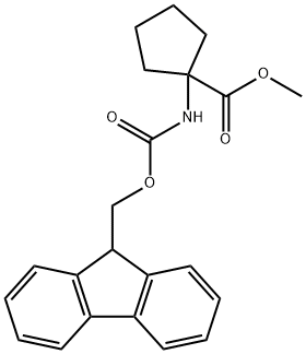 Cyclopentanecarboxylic acid, 1-[[(9H-fluoren-9-ylmethoxy)carbonyl]amino]-, methyl ester Structure