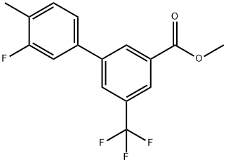 [1,1'-Biphenyl]-3-carboxylic acid, 3'-fluoro-4'-methyl-5-(trifluoromethyl)-, methyl ester Structure