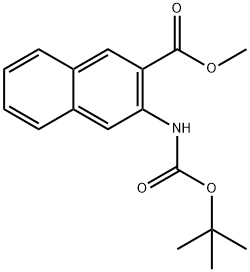 2-Naphthalenecarboxylic acid, 3-[[(1,1-dimethylethoxy)carbonyl]amino]-, methyl ester Structure