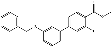 [1,1'-Biphenyl]-4-carboxylic acid, 3-fluoro-3'-(phenylmethoxy)-, methyl ester Structure