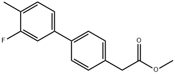 [1,1'-Biphenyl]-4-acetic acid, 3'-fluoro-4'-methyl-, methyl ester Structure