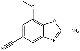 5-Benzoxazolecarbonitrile, 2-amino-7-methoxy- Structure