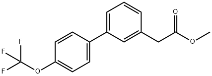 [1,1'-Biphenyl]-3-acetic acid, 4'-(trifluoromethoxy)-, methyl ester Structure