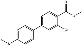 [1,1'-Biphenyl]-4-carboxylic acid, 3-chloro-4'-(methylthio)-, methyl ester Structure