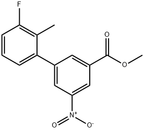 [1,1'-Biphenyl]-3-carboxylic acid, 3'-fluoro-2'-methyl-5-nitro-, methyl ester Structure