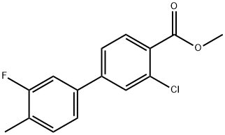 [1,1'-Biphenyl]-4-carboxylic acid, 3-chloro-3'-fluoro-4'-methyl-, methyl ester Structure