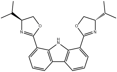 9H-Carbazole, 1,8-bis[(4S)-4,5-dihydro-4-(1-methylethyl)-2-oxazolyl]- Structure
