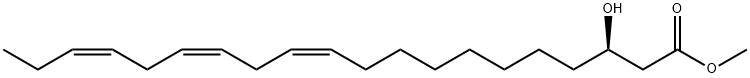 11,14,17-Eicosatrienoic acid, 3-hydroxy-, methyl ester, (3R,11Z,14Z,17Z)- Structure