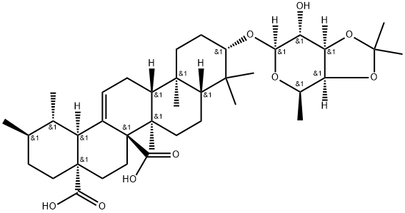 Quinovic acid 3-O-(3',4'-O-isopropylidene)-beta-D-fucopyranoside Structure