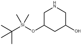 3-Piperidinol, 5-[[(1,1-dimethylethyl)dimethylsilyl]oxy]- 구조식 이미지