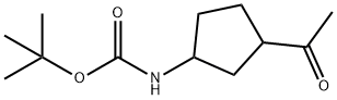 Carbamic acid, N-(3-acetylcyclopentyl)-, 1,1-dimethylethyl ester Structure