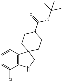 Spiro[3H-indole-3,4′-piperidine]-1′-carboxylic acid, 7-chloro-1,2-dihydro-, 1,1-… 구조식 이미지