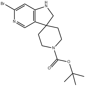 Spiro[piperidine-4,3′-[3H]pyrrolo[3,2-c]pyridine]-1-carboxylic acid, 6′-bromo-1′… Structure
