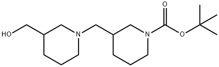 1-Piperidinecarboxylic acid, 3-[[3-(hydroxymethyl)-1-piperidinyl]methyl]-, 1,1-dimethylethyl ester Structure