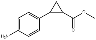Cyclopropanecarboxylic acid, 2-(4-aminophenyl)-, methyl ester 구조식 이미지