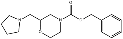 4-Morpholinecarboxylic acid, 2-(1-pyrrolidinylmethyl)-, phenylmethyl ester Structure