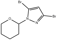 1H-Pyrazole, 3,5-dibromo-1-(tetrahydro-2H-pyran-2-yl)- 구조식 이미지
