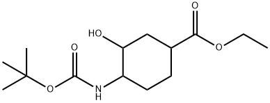 ethyl 4-(tert-butoxycarbonylamino)-3-hydroxy-cyclohexanecarboxylate Structure