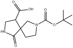 7-(tert-Butoxycarbonyl)-1-oxo-2,7-diazaspiro[4.4]nonane-4-carboxylic acid Structure