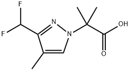 2-[3-(difluoromethyl)-4-methyl-1H-pyrazol-1-yl]-2-methylpropanoic acid Structure