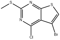 Thieno[2,3-d]pyrimidine, 5-bromo-4-chloro-2-(methylthio)- Structure