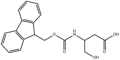 Butanoic acid, 3-[[(9H-fluoren-9-ylmethoxy)carbonyl]amino]-4-hydroxy- 구조식 이미지