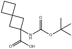 Spiro[3.3]heptane-2-carboxylic acid, 2-[[(1,1-dimethylethoxy)carbonyl]amino]- Structure