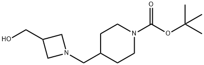 1-Piperidinecarboxylic acid, 4-[[3-(hydroxymethyl)-1-azetidinyl]methyl]-, 1,1-dimethylethyl ester Structure