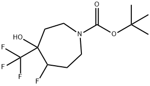 Tert-Butyl 5-Fluoro-4-Hydroxy-4-(Trifluoromethyl)Azepane-1-Carboxylate(WX641584) 구조식 이미지