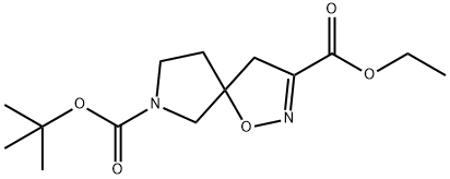 O7-tert-butyl O3-ethyl 1-oxa-2,7-diazaspiro[4.4]non-2-ene-3,7-dicarboxylate Structure