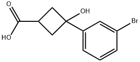 Cyclobutanecarboxylic acid, 3-(3-bromophenyl)-3-hydroxy- Structure