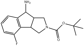 Indeno[1,2- c ]pyrrole-2(1 H )-carboxylic acid, 8-
amino-4-fluoro-3,3a,8,8a-tetrahydro-, 1,1-
dimethylethyl ester Structure