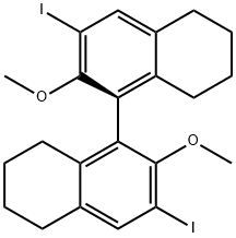 1,1'-Binaphthalene, 5,5',6,6',7,7',8,8'-octahydro-3,3'-diiodo-2,2'-dimethoxy-, (1S)- Structure