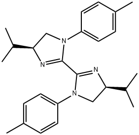 2,2'-Bi-1H-imidazole, 4,4',5,5'-tetrahydro-4,4'-bis(1-methylethyl)-1,1'-bis(4-methylphenyl)-, (4S,4'S)- 구조식 이미지