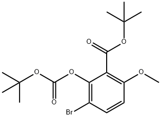 Benzoic acid, 3-bromo-2-[[(1,1-dimethylethoxy)carbonyl]oxy]-6-methoxy-, 1,1-dimethylethyl ester Structure