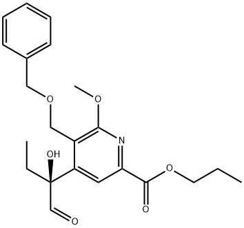 2-Pyridinecarboxylic acid, 4-[(1S)-1-formyl-1-hydroxypropyl]-6-methoxy-5-[(phenylmethoxy)methyl]-, propyl ester Structure