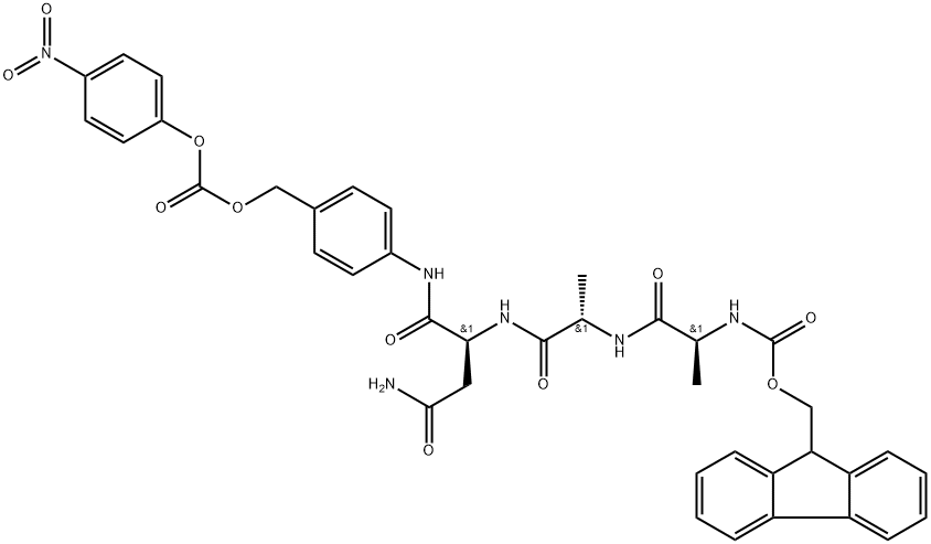 Fmoc-Ala-Ala-Asn-PABC-PNP 구조식 이미지